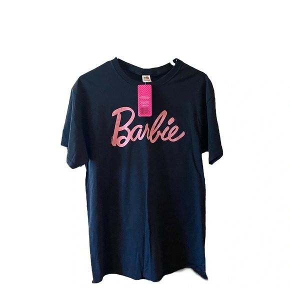 New Barbie Logo pink black Graphic Tee 100% Cotton T Shirt Barbiecore Gifts - Picture 2 of 6